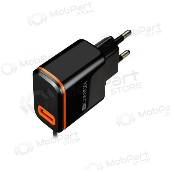 Caricatore CANYON CNE-CHA042 + Type-C cavo (1xUSB 5V 2.1A) (nero)