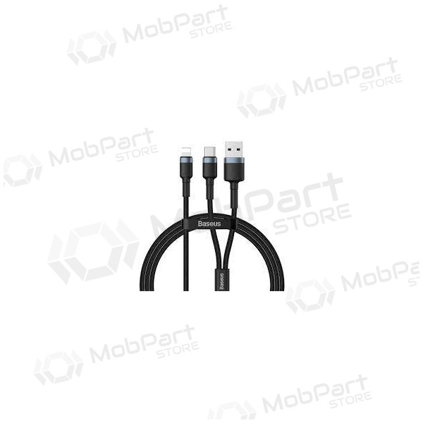 USB cavo Baseus Cafule 2in1 Type-C Lightning 20w 1.2m (grigio-nero) CATKLF-BG1