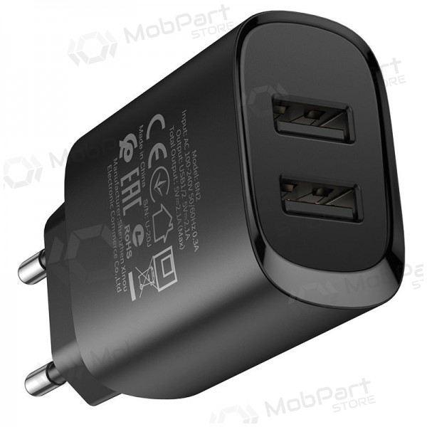 Caricatore Borofone BN2 2xUSB 2.1A + Lightning (nero)