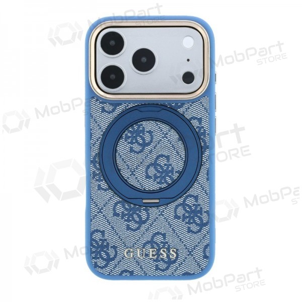 Custodia per Apple iPhone 18 Pro - Guess PU 4G Ring Stand MagSafe (blu)