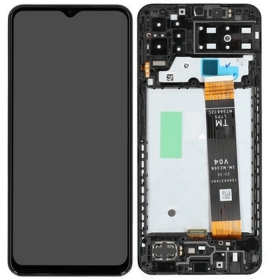 Samsung Galaxy A13 4G schermo / display (nero) (con una cornice) (originale)