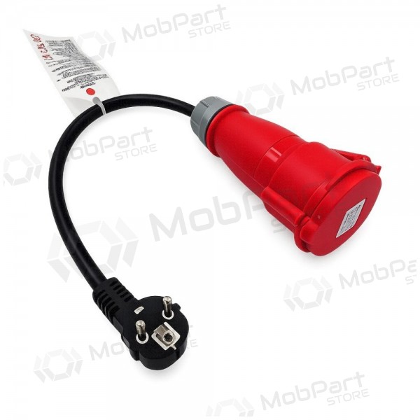 Adattatore Reach CEE 16A 400 V a 220 V Schuko nero