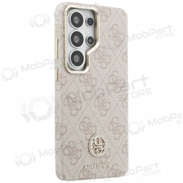 Custodia per Samsung Galaxy S26 Ultra - Guess PU Leather 4G Strass Logo Gold Frame Magnetic (rosa)