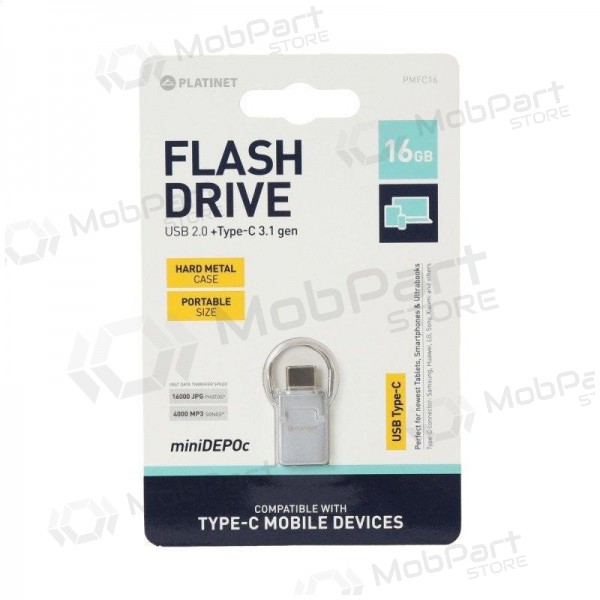 Chiavetta Platinet 16GB Type-C + USB 2.0