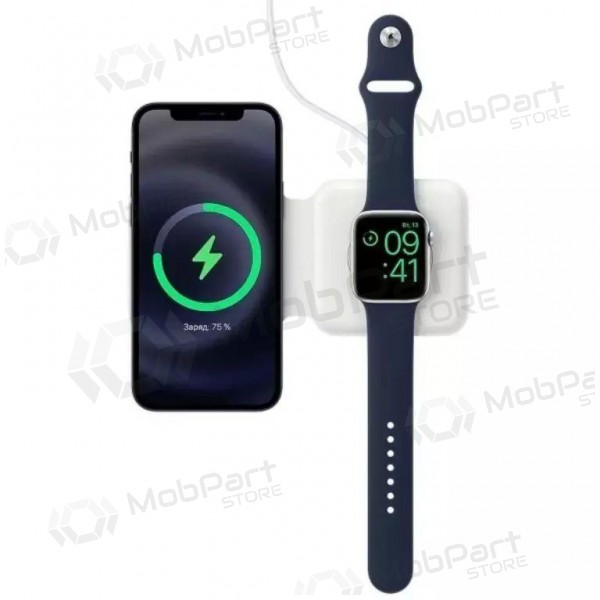 Caricatore senza fili 2in1 Smart Phone, Watch MagSafe 10W (bianca)