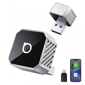 Adattatore wireless CarPlay/Android Auto Ottocast Mini Cube argento CP88-T3