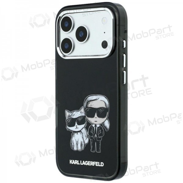 Custodia per Apple iPhone 18 Pro - Karl Lagerfeld PU Semi Wrap Smooth Sketch Bodies MagSafe (nera)