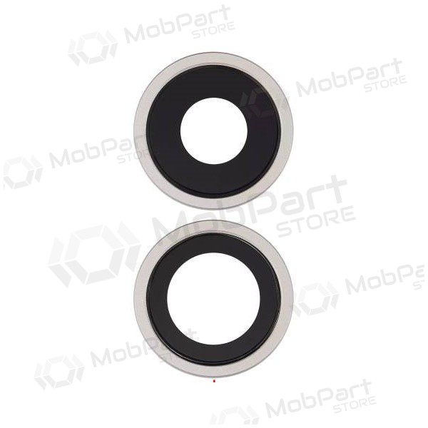 Apple iPhone 11 vetro della fotocamera (2pz) (d'argento) (con una cornice)