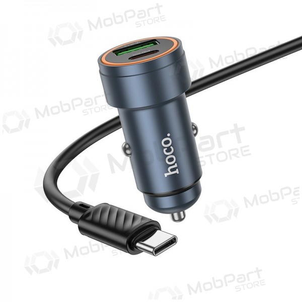 Caricabatterie da auto Hoco Z57A 30 W USB-C + USB-A con cavo USB-C da 1 m