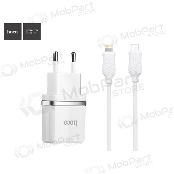 Caricatore HOCO C11 Smart USB + lightning (5V 1A) (bianca)
