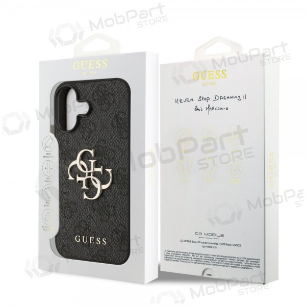 Custodia per Apple iPhone 17 - Guess PU 4G Metal Logo (grigio)