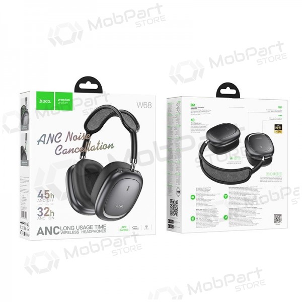 Cuffie wireless con microfono Hoco W68 ANC Bluetooth nere
