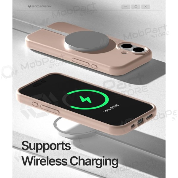 Custodia Mercury Pure Magsafe Silicon Case Apple iPhone 17 sabbia rosa