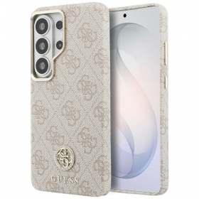 Custodia per Samsung Galaxy S26 Ultra - Guess PU Leather 4G Strass Logo Gold Frame Magnetic (rosa)
