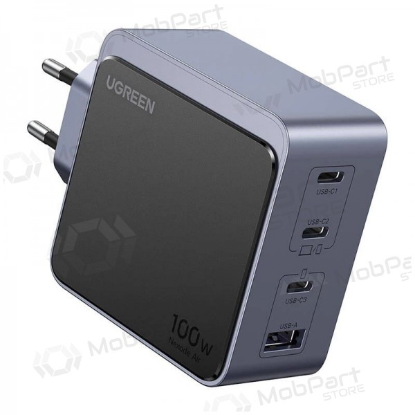Caricabatterie da rete Ugreen X565 100 W GaN 3x USB-C + USB-A grigio