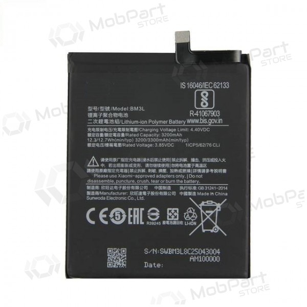 Xiaomi Mi 9 batteria, akumuliatorius (BM3L)