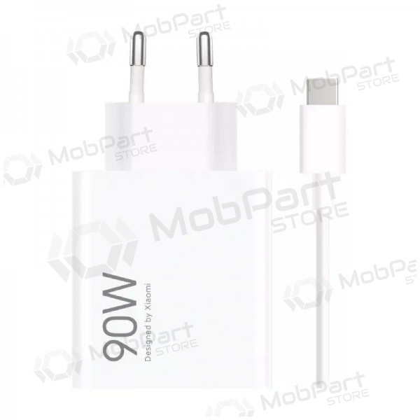 Telefono caricabatterie Xiaomi HyperCharge Combo BHR07ZBEU 90 W USB-A GaN bianco