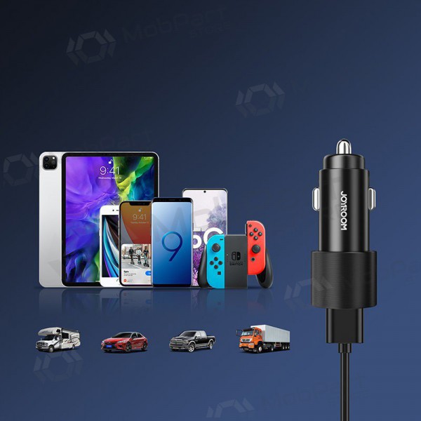 Caricatore automobilinis Joyroom JR-CL10 LED 2xUSB 24W (nero)