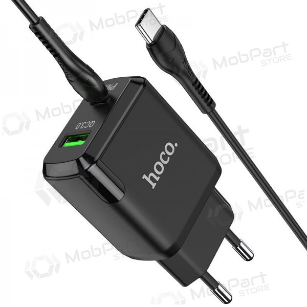 Caricatore Hoco N5 USB Quick Charge 3.0 + PD 20W (3.1A) + Type-C-Type-C (nero)