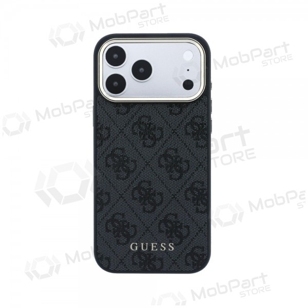 Custodia per Apple iPhone 18 Pro - Guess PU Leather 4G Gold Frame MagSafe (nera)