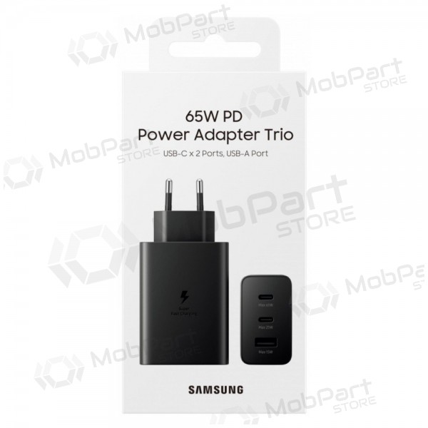 Caricabatterie di rete Samsung EP-T6530NBEGEU 65 W 2x USB-C + USB-A nero