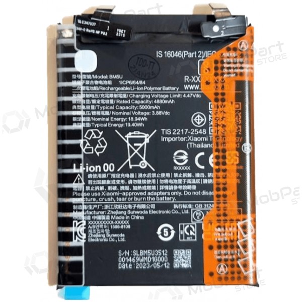 Batteria Xiaomi Redmi Note 13 Pro+ 5G, accumulatore (BM5U) (originale)