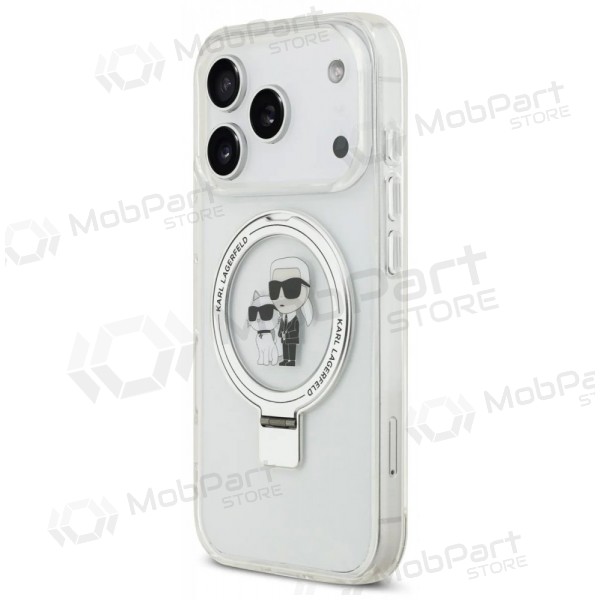 Custodia per Apple iPhone 17 Pro Max - Karl Lagerfeld Ringstand Karl and Choupette MagSafe (trasparente)