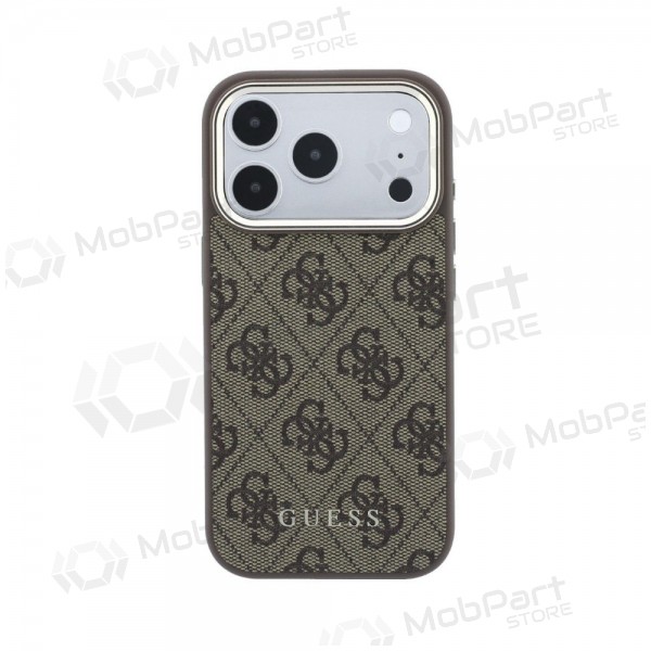 Custodia per Apple iPhone 18 Pro - Guess PU Leather 4G Gold Frame MagSafe (marrone)