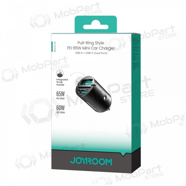 Caricabatterie da auto Joyroom JR-CCN18 65 W USB-C + USB-A nero