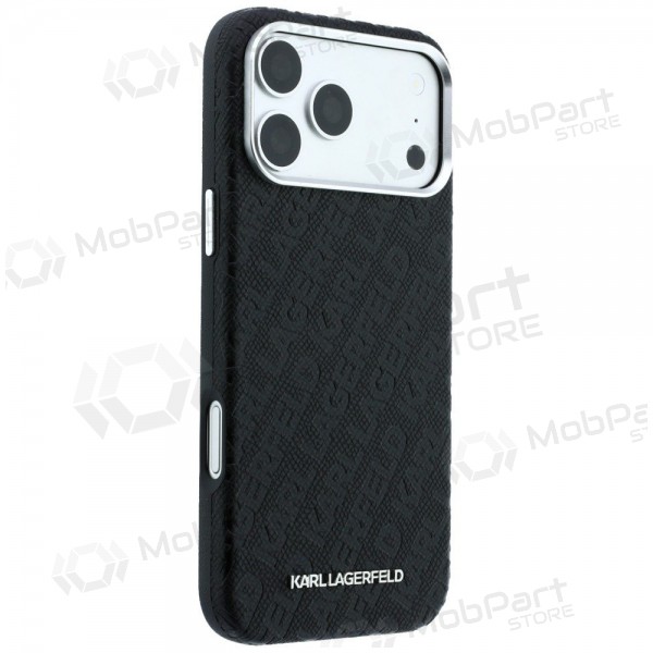 Custodia per Apple iPhone 18 Pro - Karl Lagerfeld PU Grained Allover Semi Wrap MagSafe (nera)
