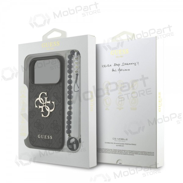Custodia per Apple iPhone 17 Pro - Guess PU 4G Metal Logo Strap (nera)