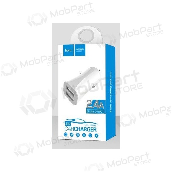 Caricatore per auto HOCO Z12 Elite Dual USB (5V 2.4A) (bianca)
