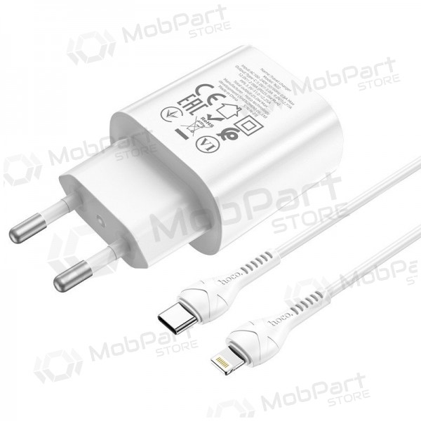 Caricabatterie per telefono Hoco N22 25 W USB-C con cavo Lightning 1 m bianco