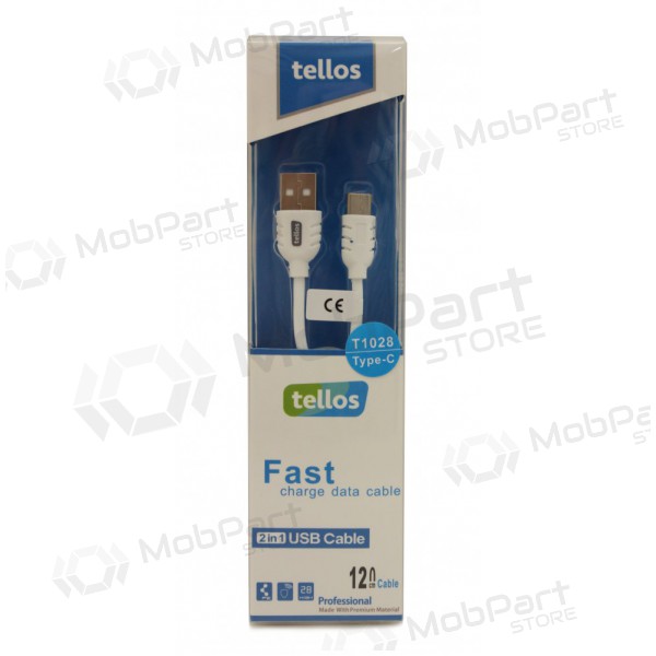 USB cavo Tellos Type-C FastCharging (bianca) 1.2m