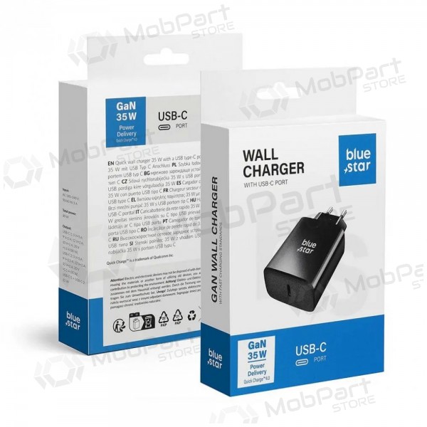Caricabatterie per telefono Blue Star 35 W USB-C nero