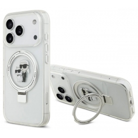 Custodia per Apple iPhone 17 Pro Max - Karl Lagerfeld Ringstand Karl and Choupette MagSafe (trasparente)