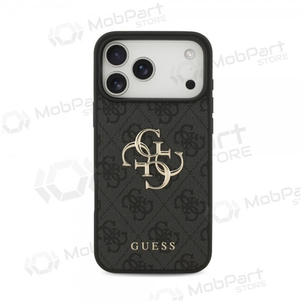 Custodia per Apple iPhone 18 Pro - Guess PU 4G Metal Logo (grigio)