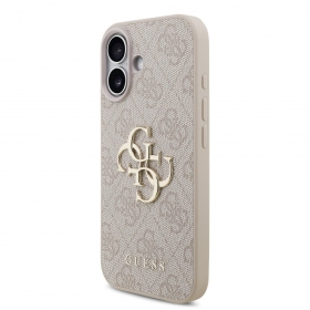 Custodia per Apple iPhone 17 - Guess PU 4G Metal Logo (grigio)