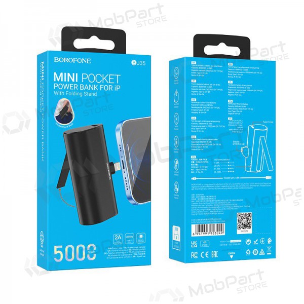 Batteria esterna Power Bank Borofone BJ35 Lightning 5000mAh nero