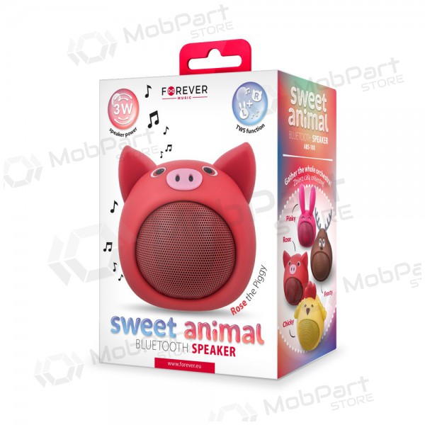 Altoparlante portatile Bluetooth Forever Sweet Animal Pig Rose ABS-100