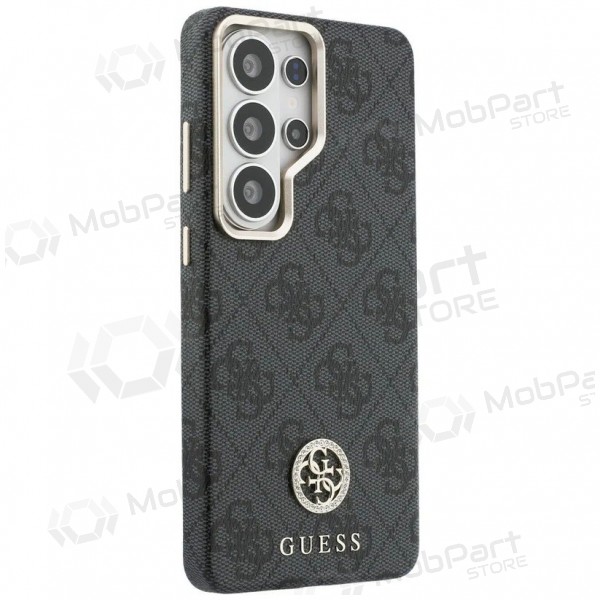 Custodia per Samsung Galaxy S26 Ultra - Guess PU Leather 4G Strass Logo Gold Frame Magnetic (nera)