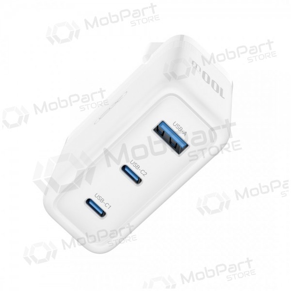 Caricabatterie per telefono XO CE35 100 W 2x USB-C + USB-A bianco