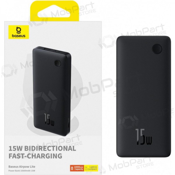 Batteria esterna Power Bank Baseus Airpow Lite 15W 10000mAh nero P10067500123-00 Batteria esterna Power Bank Baseus Airpow Lite 15W 10000mAh nero P10067500123-00