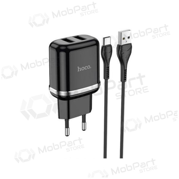 Caricatore HOCO N4 Aspiring Dual USB + type-C cavo (5V 2.4A) (nero)