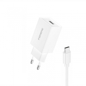 Caricabatterie telefono Foneng K210 10 W USB-A USB-C bianco