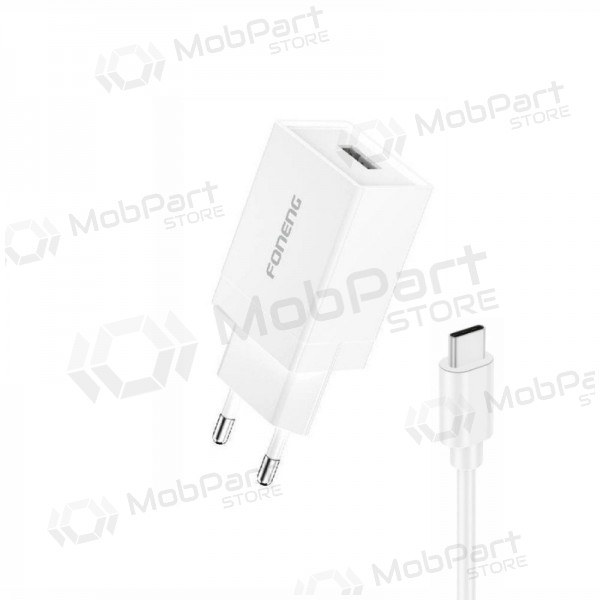 Caricabatterie telefono Foneng K210 10 W USB-A USB-C bianco