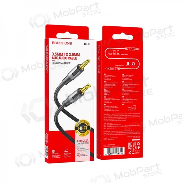 Audio cavo Borofone BL19 3,5mm to 3,5mm nero