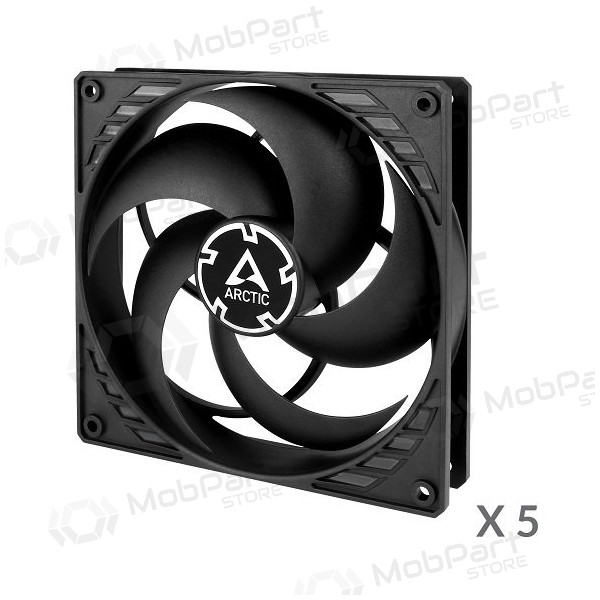 ARCTIC P14 korpuso ventiliatoriai, 3-pin, 140mm, juodi, 5 pz.
