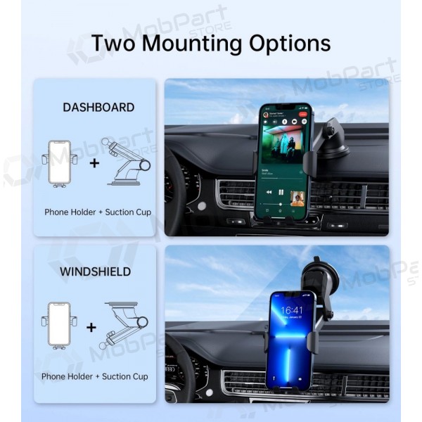 Automobilinis laikiklis-caricatore Choetech T203-F 15W Gravity Car Charger Holder nero