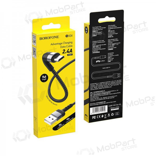 USB cavo Borofone BX34 microUSB 1.0m (nero)